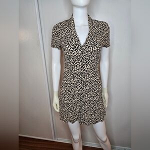 Forever 21 Leopard Print Button Up Dress Women’s Size Small Short Dress